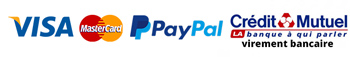 Paiement par Visa, Mastercard, PayPal, Virement bancaire